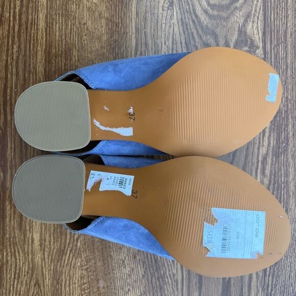 TOPSHOP Sandals Faux Suede Purple Block Heel New Condition Size 37 - Picture 5 of 11